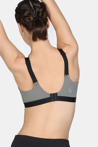 Zelocity High Impact Quick Dry Padded Sports Bra - Jet Black — thumbnail 3